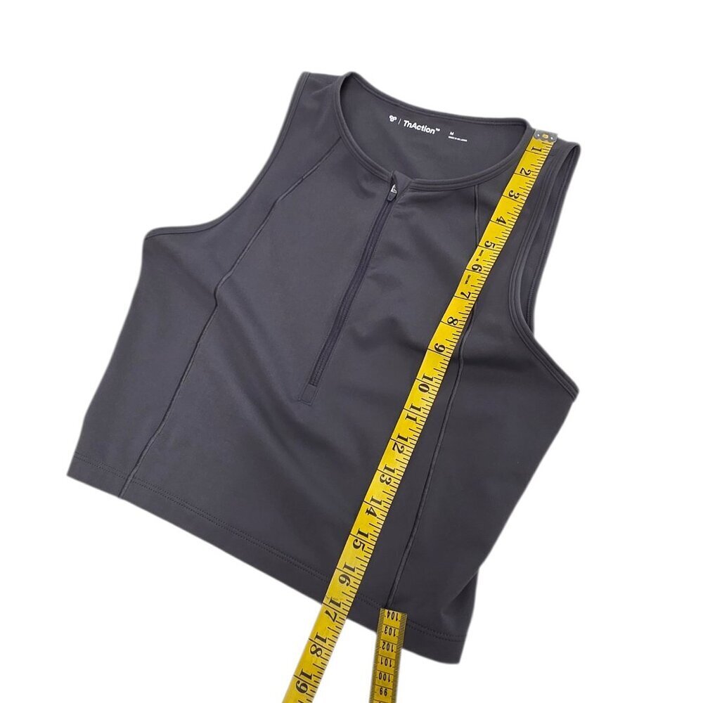 Aritzia TnAction Sleeveless Crop Tank, Zip Front, Grey, Soft, Athletic, Size M - Picture 5 of 6